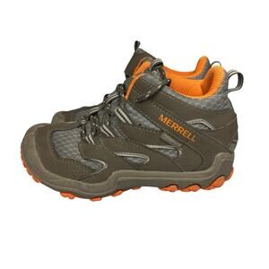 Merrell Boy's Kids Waterproof Chameleon Hiking Boots Grey Orange MK262177 Sz 13M
